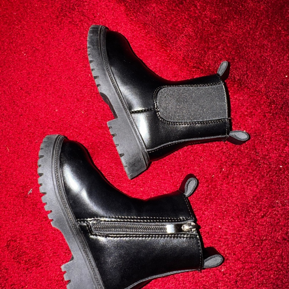 Kids Black Ankle Boots